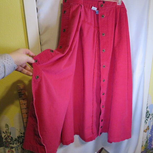 Vintage Kathy White SPORT Corduroy Skirt Hot Pink Wheelchair Friendly 100 Cotton - Picture 3 of 9